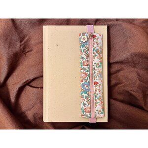 Elastic Pen Holder Bookmark – bunnies and roses, rabbit, Journal Pouch